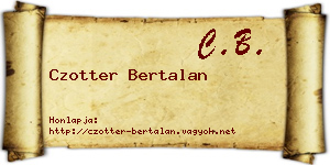 Czotter Bertalan névjegykártya